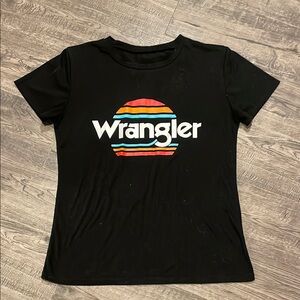 Wrangler Women's Black Tee with Colorful Graphic